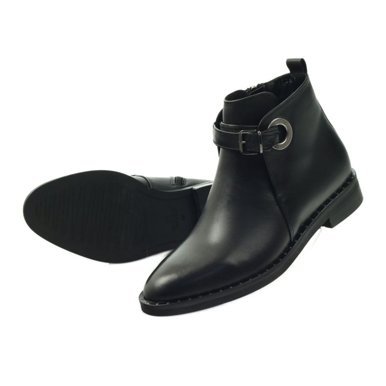 Edeo Stivali in pelle nera da donna isolati con polare 3243 nero 4
