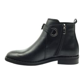 Edeo Stivali in pelle nera da donna isolati con polare 3243 nero 2