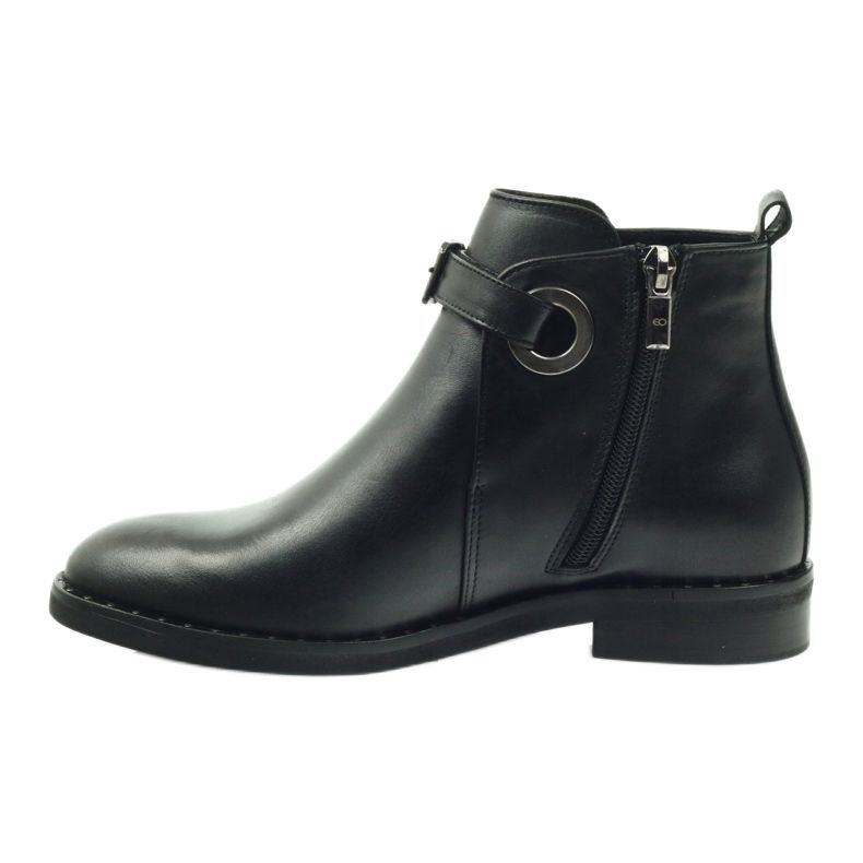 Edeo Stivali in pelle nera da donna isolati con polare 3243 nero 2