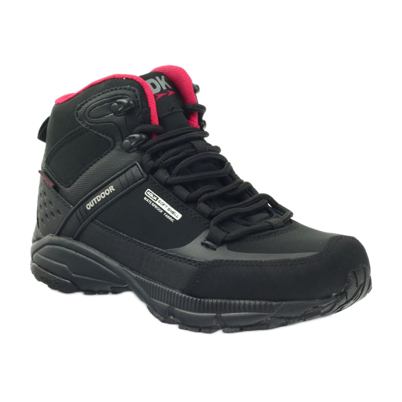 DK 1751 scarpe da trekking softshell nere nero rosso 1