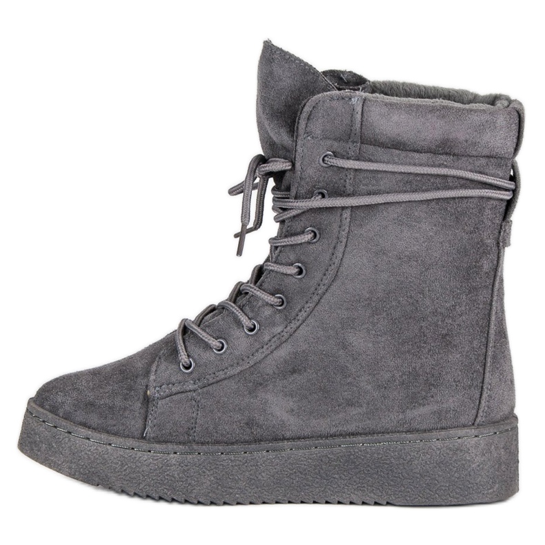Bello Star Stivali da neve in pelle scamosciata grigio 1