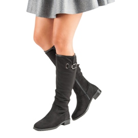 Super Me Stivali classici in pelle scamosciata nero 1