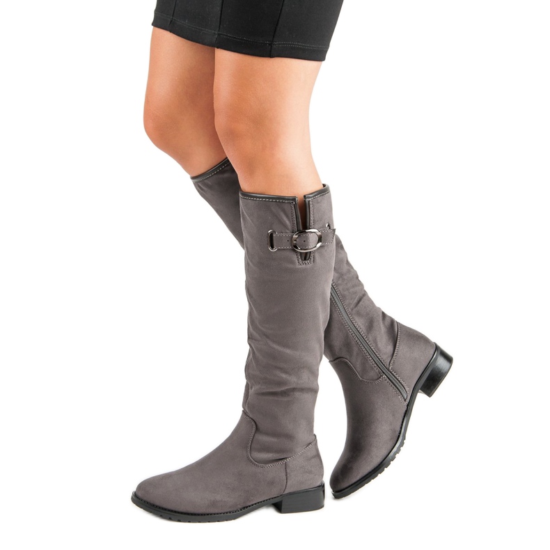 Super Me Stivali classici in pelle scamosciata grigio 1