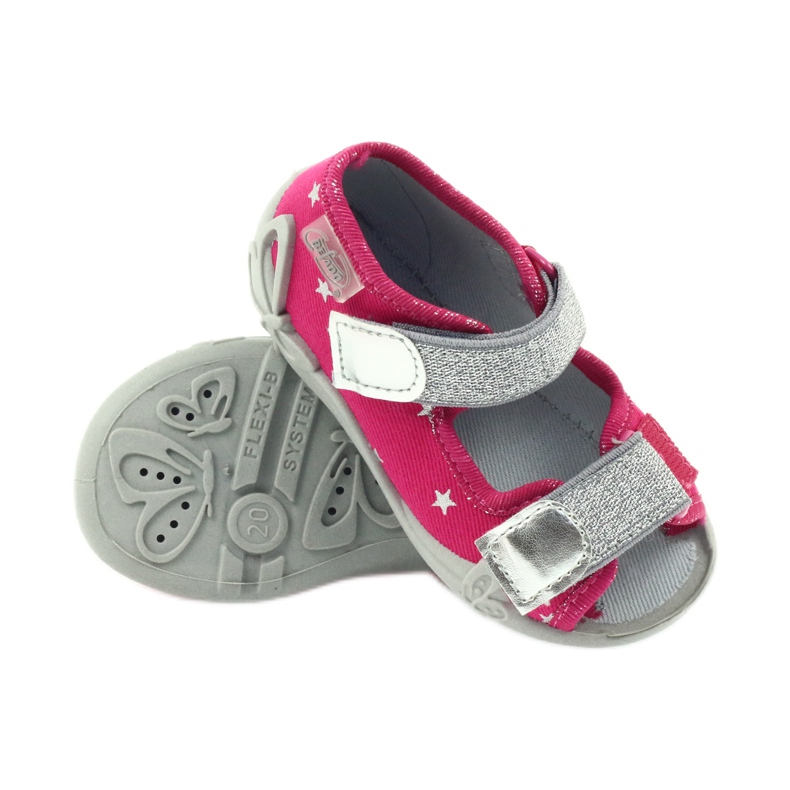 Befado scarpe per bambini sandali pantofole 242p085 grigio rosa 3
