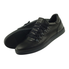 Pilpol Scarpe in pelle sportiva nera PC051 nero 5