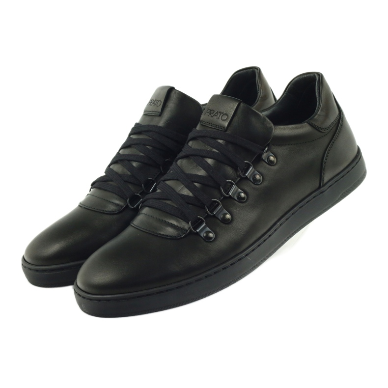 Pilpol Scarpe in pelle sportiva nera PC051 nero 4