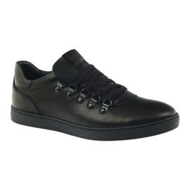 Pilpol Scarpe in pelle sportiva nera PC051 nero 1