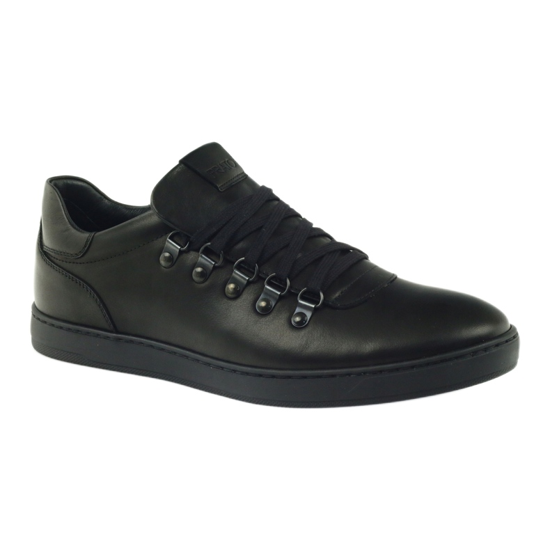Pilpol Scarpe in pelle sportiva nera PC051 nero 1