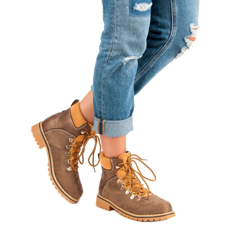 Scarponi da trekking marroni da donna marrone 2