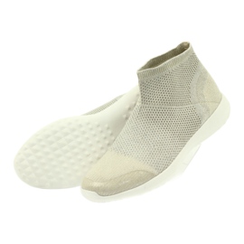American Club Scarpe sportive americane da donna 17044 beige d'argento giallo 4