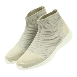 American Club Scarpe sportive americane da donna 17044 beige argento giallo 3