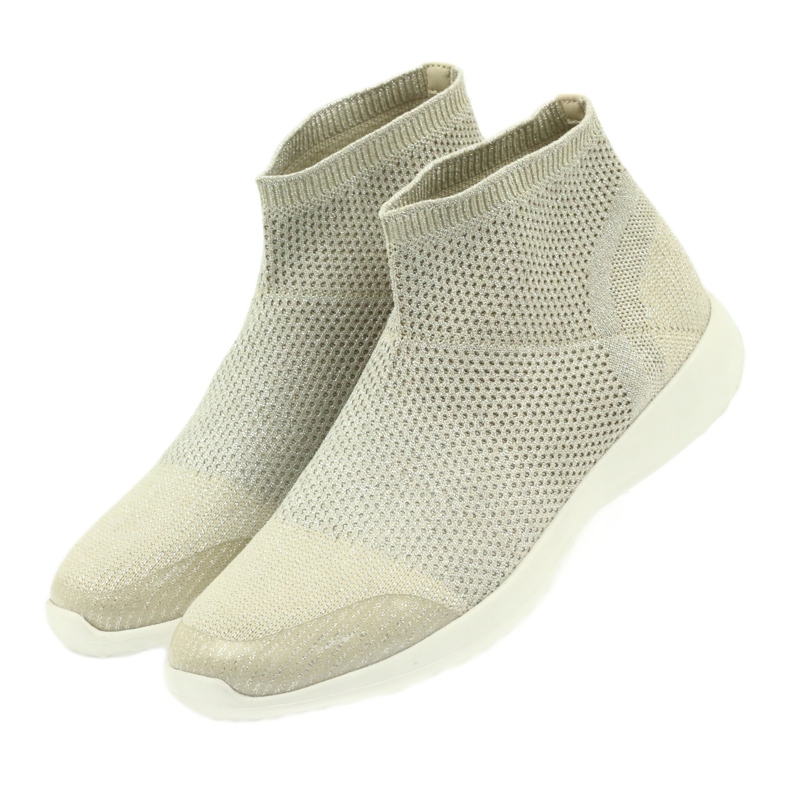 American Club Scarpe sportive americane da donna 17044 beige argento giallo 3
