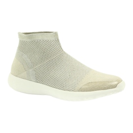 American Club Scarpe sportive americane da donna 17044 beige argento giallo 1
