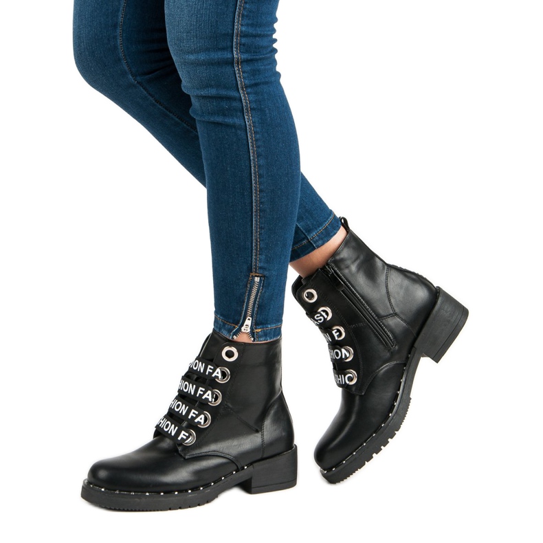 Stivali alla moda da lavoro nero 1
