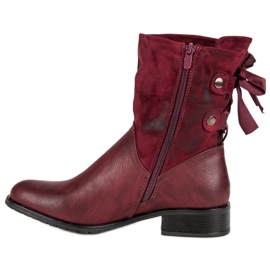 Forever Folie Stivali bordeaux alla moda rosso 1