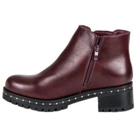 Anesia Paris Stivali Jodhpur con tacco alto rosso 1
