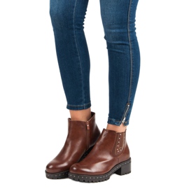 Anesia Paris Stivali Jodhpur con tacco alto nero marrone 2