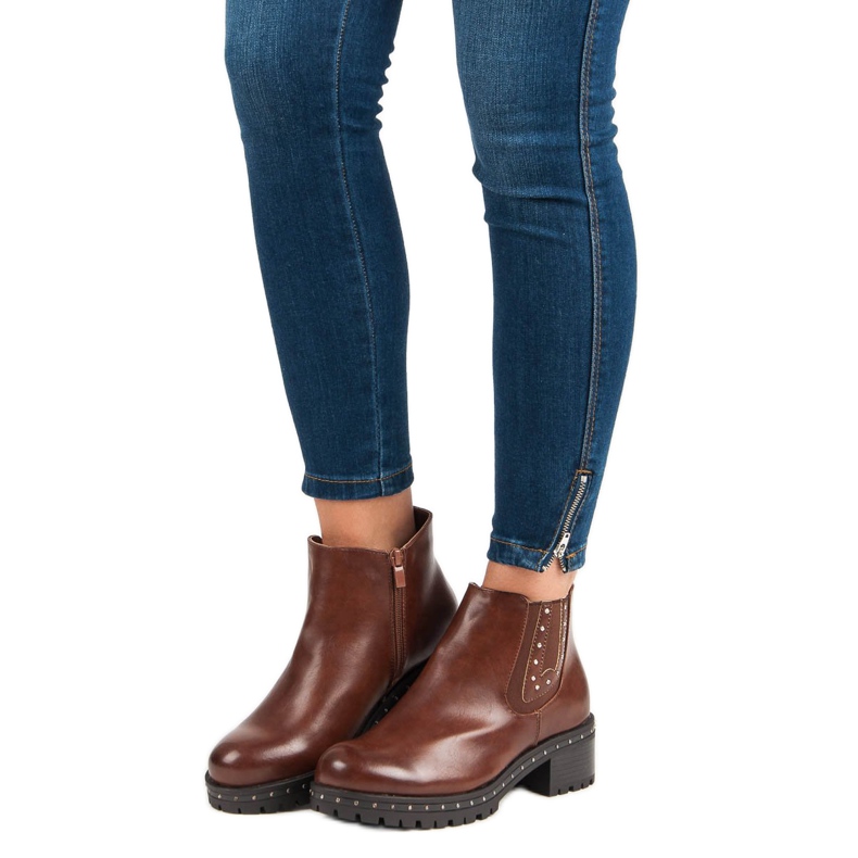 Anesia Paris Stivali Jodhpur con tacco alto nero marrone 2