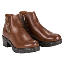 Anesia Paris Stivali Jodhpur con tacco alto nero marrone 1