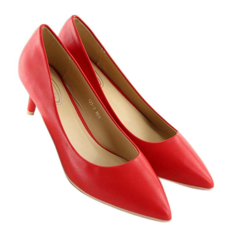 Décolleté tacco basso rosso 123-3 Rosso 1
