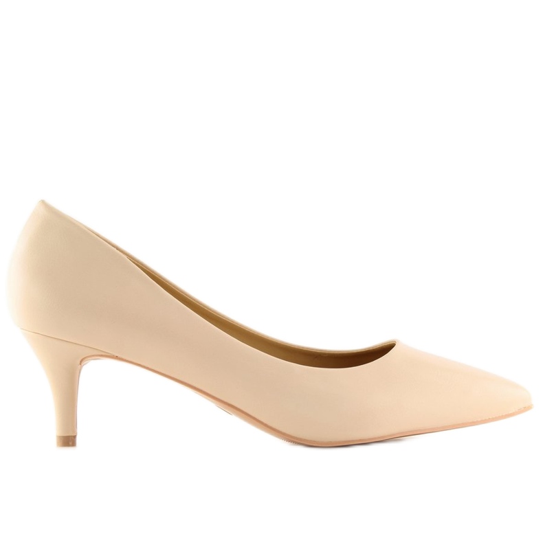Décolleté con tacco basso beige 123-3 Beige 2