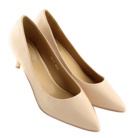Décolleté con tacco basso beige 123-3 Beige 1