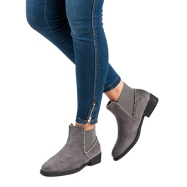 Stivaletti Chelsea in pelle scamosciata grigio 1