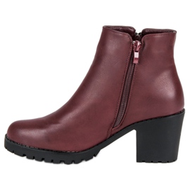 Super Me Stivali bordeaux sul post nero rosso 1