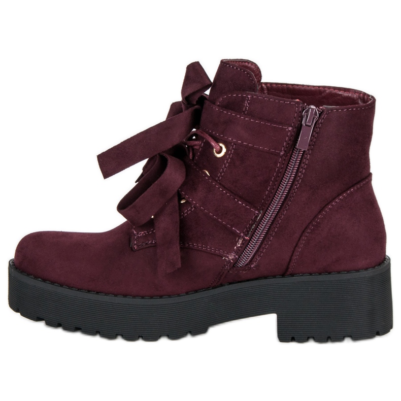 Stivali in camoscio bordeaux rosso 1