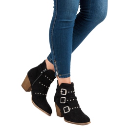 Stivaletti casual con tacco alto nero 2