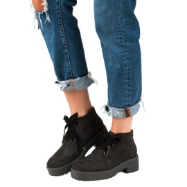 Anesia Paris Stivali alla moda in pelle scamosciata nero 1