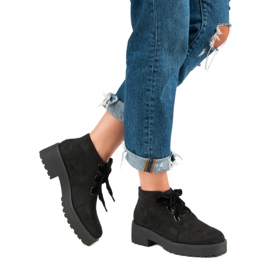 Anesia Paris Stivali alla moda in pelle scamosciata nero 2