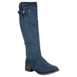 Super Me Stivali classici in pelle scamosciata blu 1