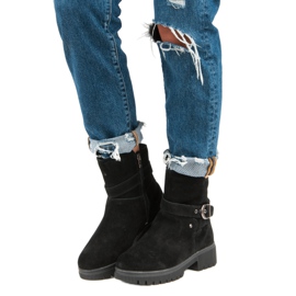 Stivali di pelle caldi nero 1