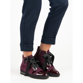 Filippo Sneakers alla moda sopra la caviglia viola rosso 1