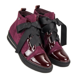 Filippo Sneakers alla moda sopra la caviglia viola rosso 3