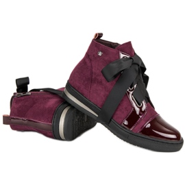 Filippo Sneakers alla moda sopra la caviglia viola rosso 6