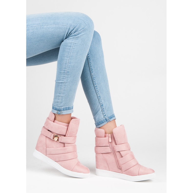 Sneakers rosa con zeppa 2