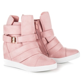 Sneakers rosa con zeppa 1