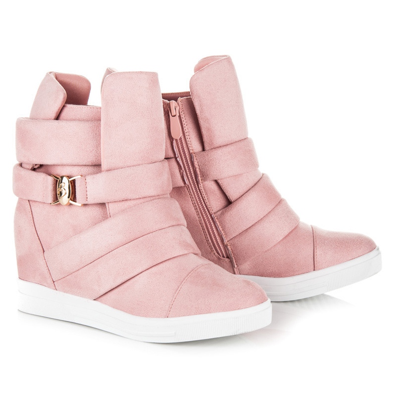 Sneakers rosa con zeppa 1