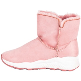 Lemax Stivali da neve alla moda con pelliccia rosa 1