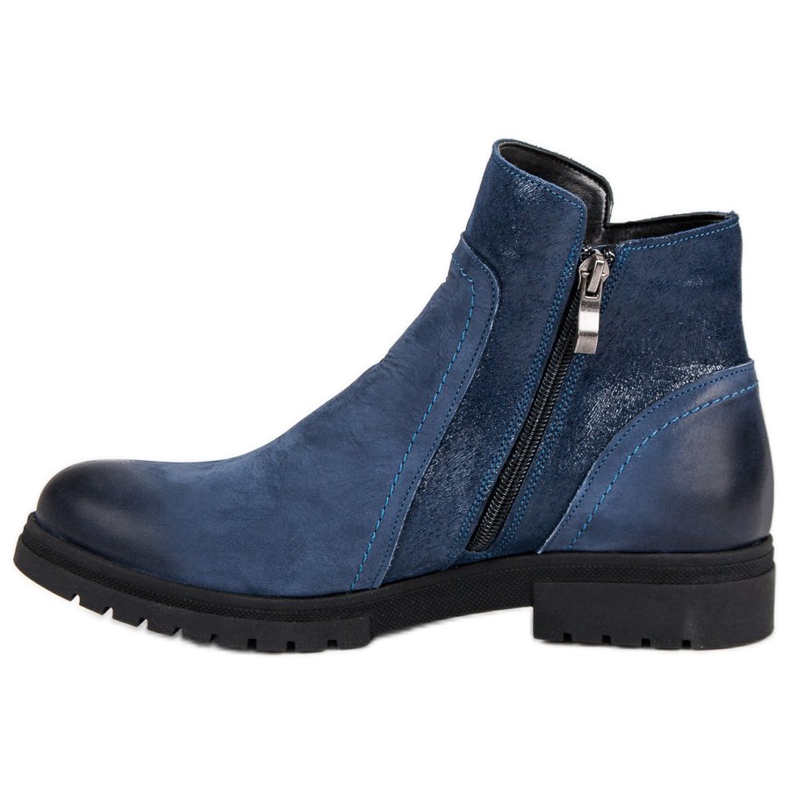 Comodi stivali VINCEZA in pelle blu 1