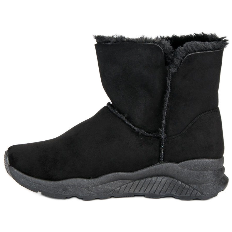 Lemax Stivali da neve alla moda con pelliccia nero 1