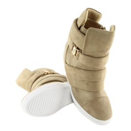 Sneakers beige da donna H6507 Camel 1