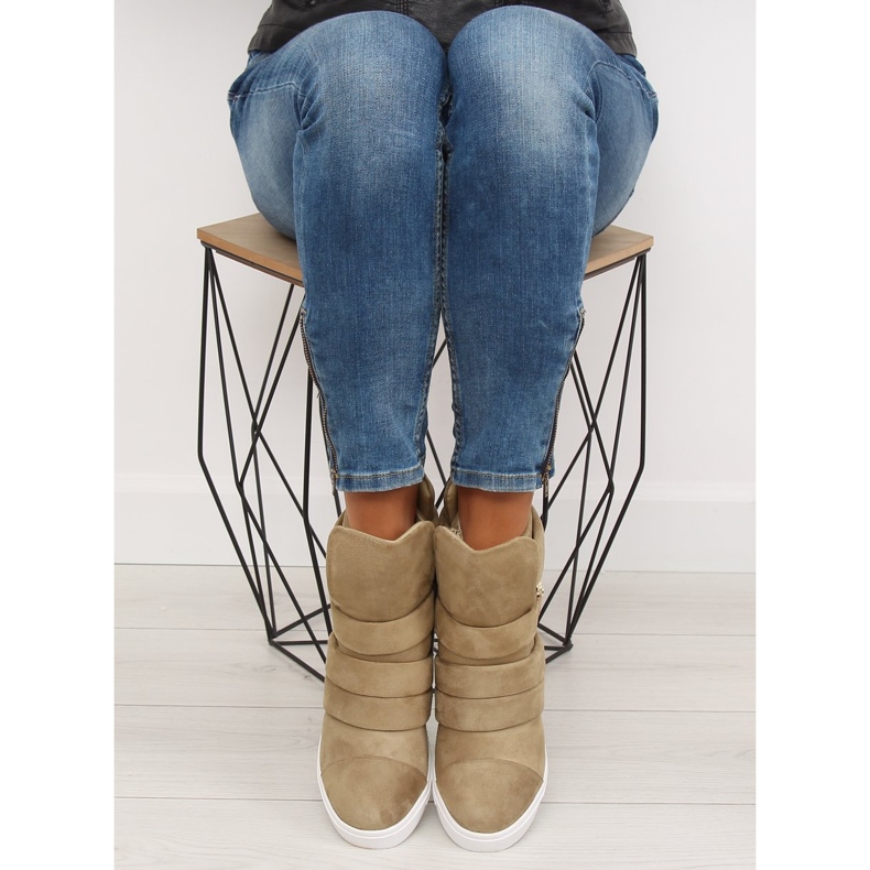 Sneakers beige da donna H6507 Camel 2