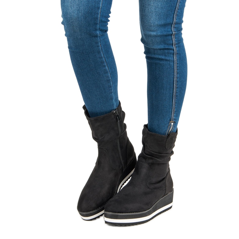 Primavera Stivali neri con zeppa nero 1