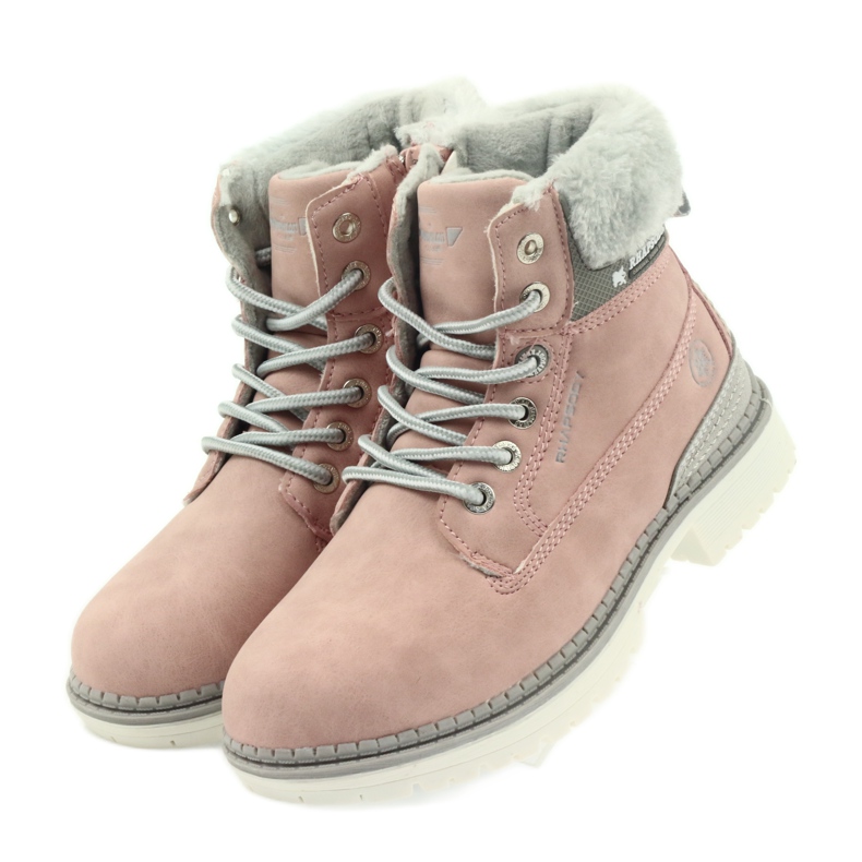 American Club Stivali americani stivaletti stivali invernali 708122 grigio rosa 3