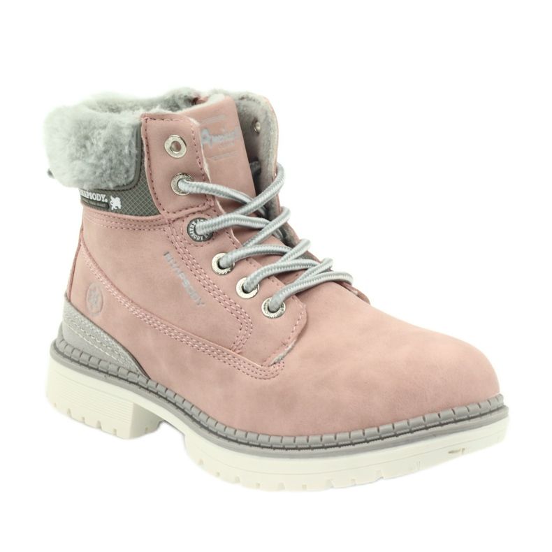 American Club Stivali americani stivaletti stivali invernali 708122 grigio rosa 1