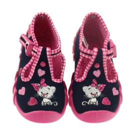 Scarpe per bambini Befado pantofole 110p330 blu navy rosa 4