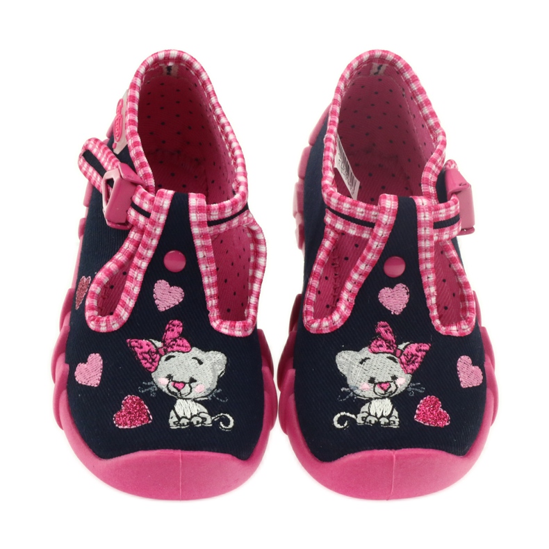 Scarpe per bambini Befado pantofole 110p330 blu navy rosa 4